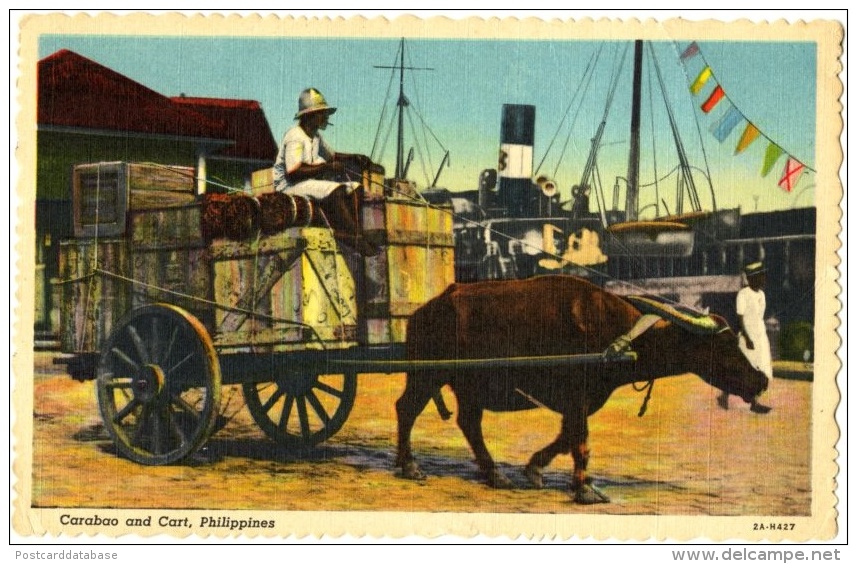 Carabao And Cart, Philippines - & Bullock Cart - Philippines