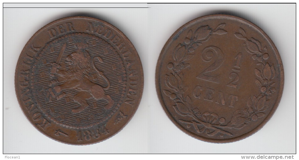 **** PAYS-BAS - NETHERLANDS - 2 1/2 CENT 1884 **** EN ACHAT IMMEDIAT - 1849-1890 : Willem III