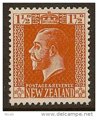 NZ 1916 1 1/2d KGV Wiggins Teape CP K17d HM X#ID2 - Neufs