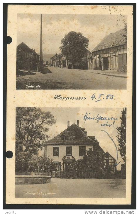 RITTERGUT HOPPENSEN Dorfstrasse Markoldendorf Kreis Einbeck Bäckerei Albert Klinge 1950 (defekte Karte) - Einbeck