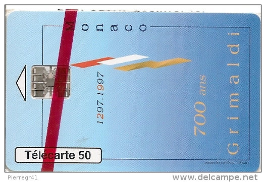 CARTE-PUCE-MONACO-MF43-50 U-10/96-SC7-700ANS DES GRIMALDI-NSB-LUXE - Monace