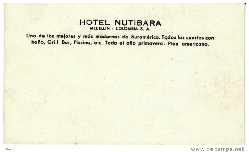 Medellin Colombia, Hotel Nutibara, Artist Image 'El Arriero' Man Dog, C1960s Vintage Advertising Card - Colombia