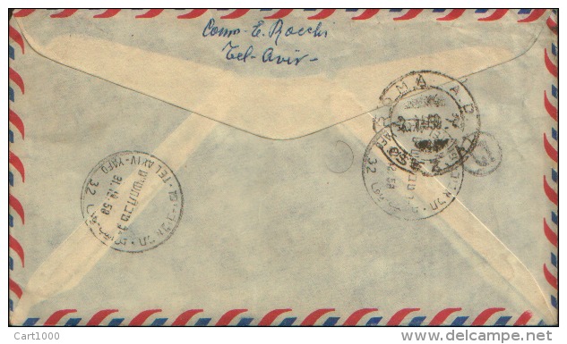 1959 Israel  In Registered Mail Tel Aviv X Roma - Storia Postale