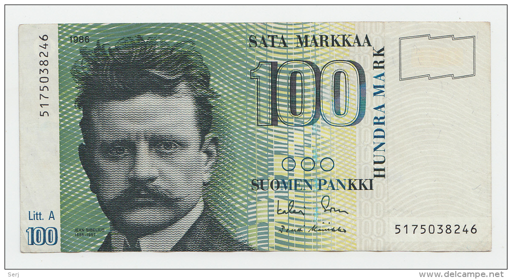 FINLAND 100 MARKKAA 1986 ( 1991 ) VF+ P 119 - Finland