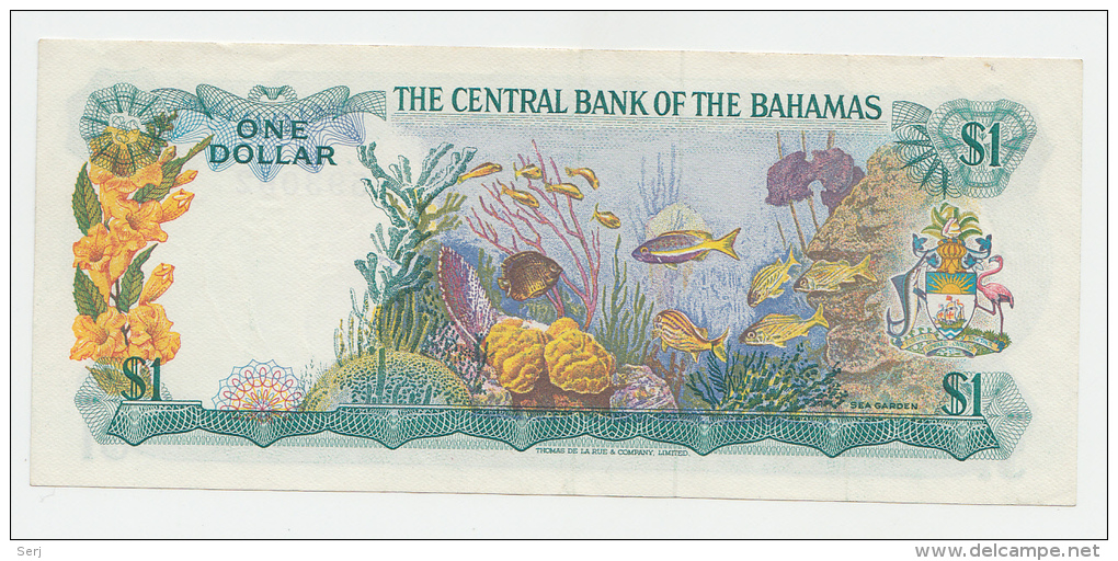 Bahamas 1 Dollar 1974 AXF Crisp Banknote P 35b 35 B - Bahamas