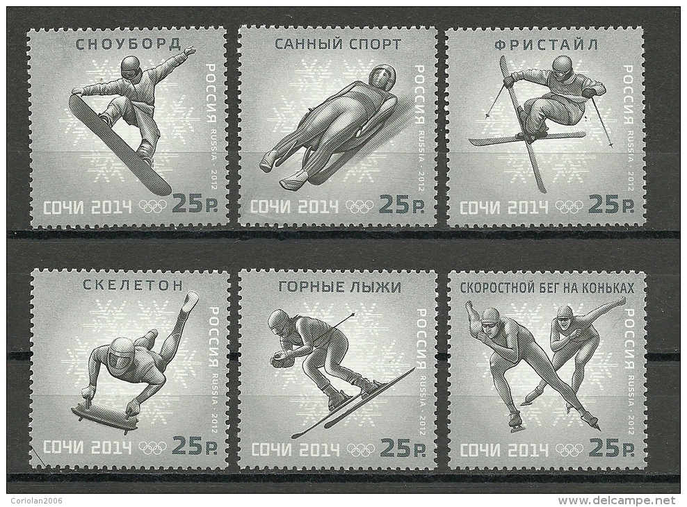 Russia / Olympics / Set 6 Stamps - Winter 2014: Sotschi