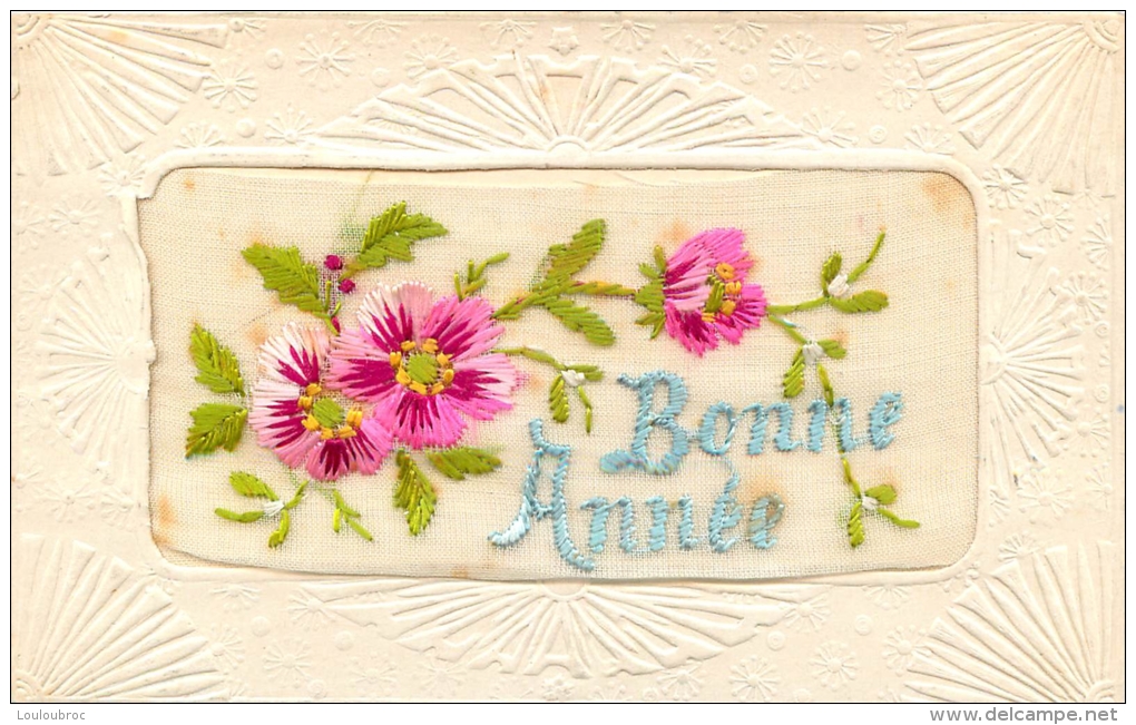 CARTE BRODEE BONNE ANNEE - Embroidered