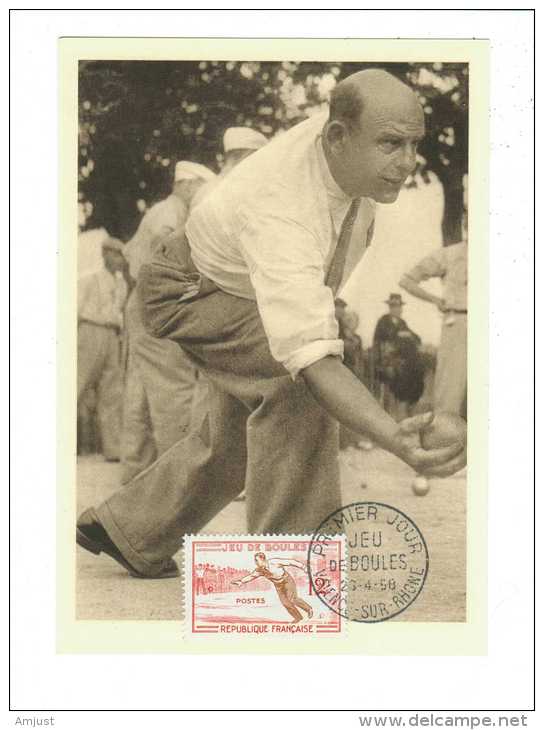 Frane // Carte Maximum // Jeu De Boules (pétanque) - 1950-1959