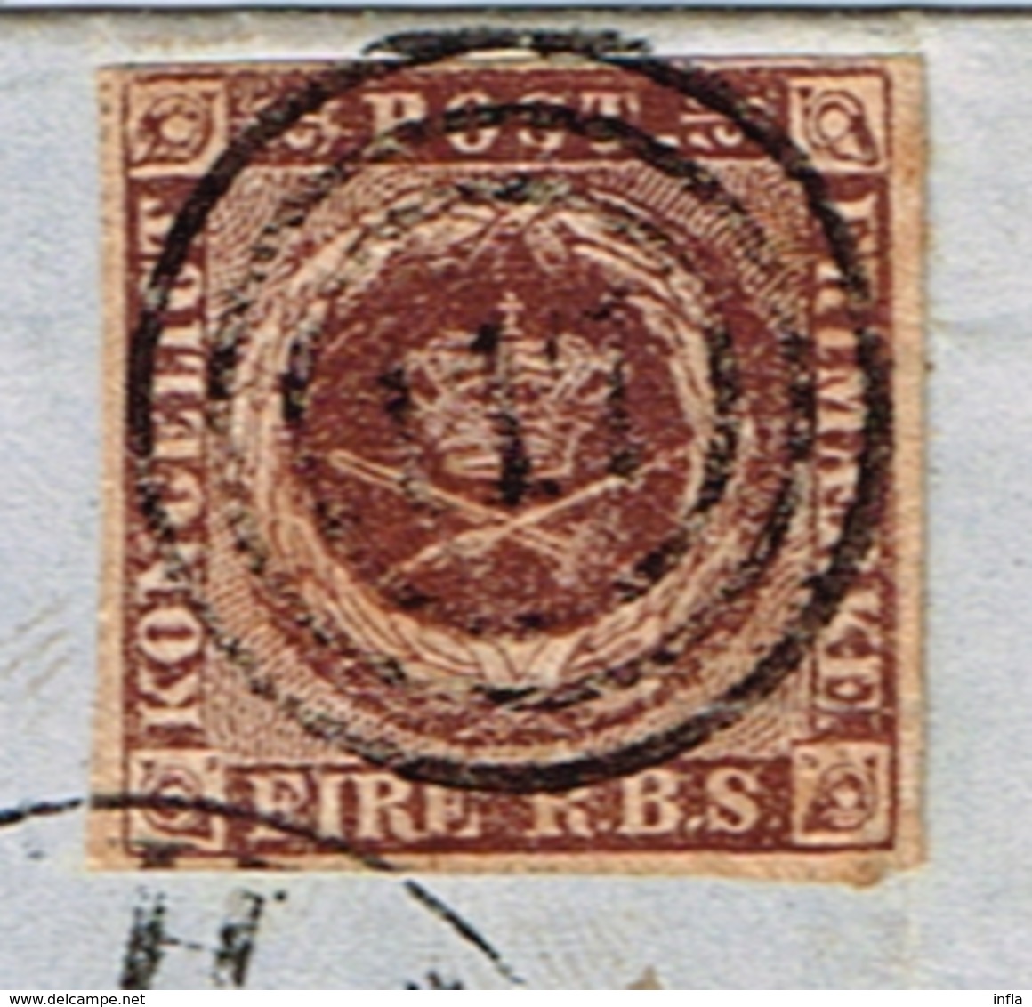 Dänemark 1853, Michel #  1 IIa O - Briefe U. Dokumente