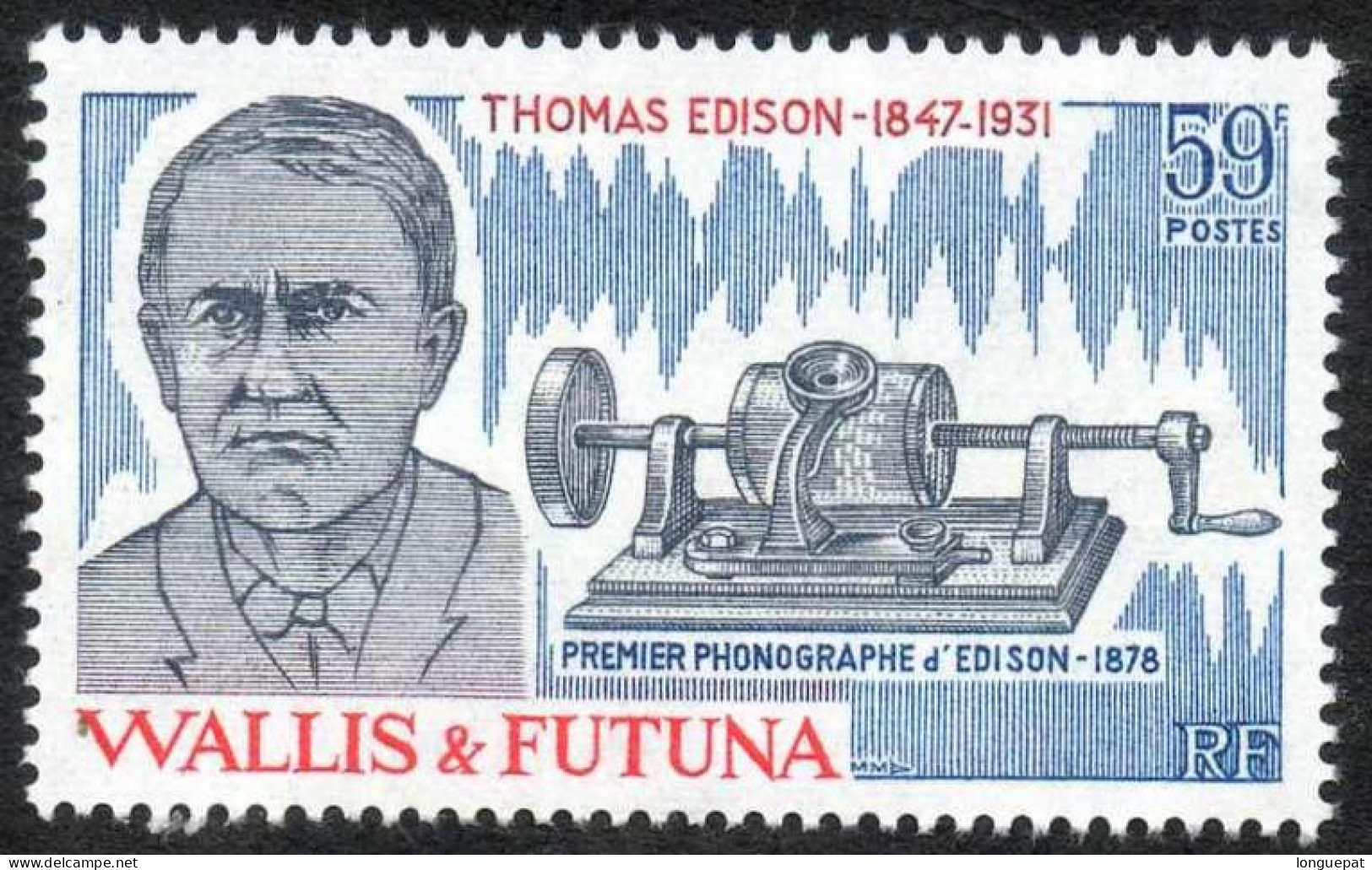 Wallis Et Futuna : Thomas EDISON : Inventeur, Scientifique, Industriel Américain (Electricité, Cinéma, Etc) - Neufs
