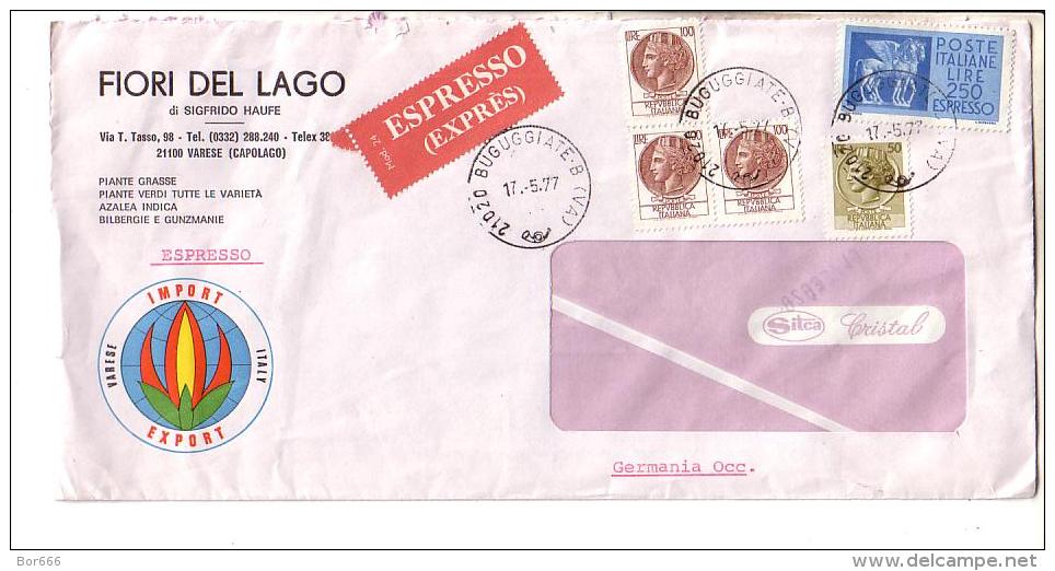 GOOD ITALY " EXPRES " Postal Cover To GERMANY 1977 - Good Stamped: Turrita - 1971-80: Used