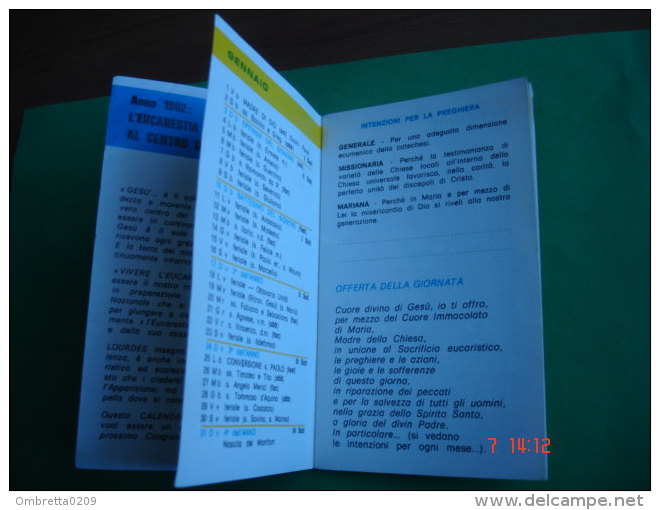 Calendarietto Anno1982 - Con Immagine Di Papa GIOVANNI PAOLO II -  CALENDARIO LITUTGICO Santuario REGINA Dei CUORI- ROMA - Formato Piccolo : 1981-90