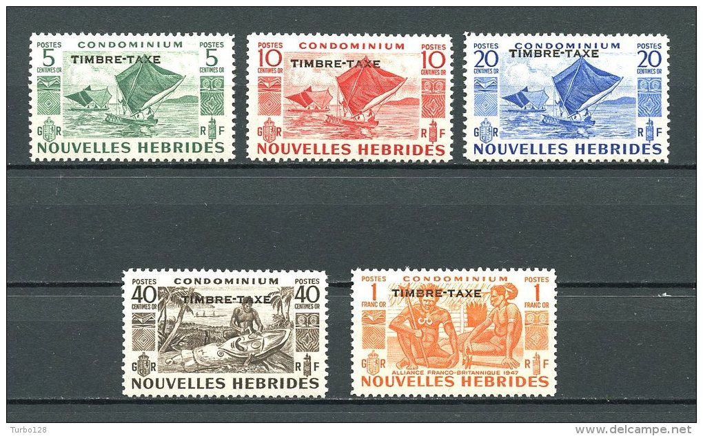 Nlles HEBRIDES 1953 Taxes N° 26/30 ** Neufs = MNH Superbes  Cote 34 &euro; Bateaux Boats Ships Transports - Ungebraucht