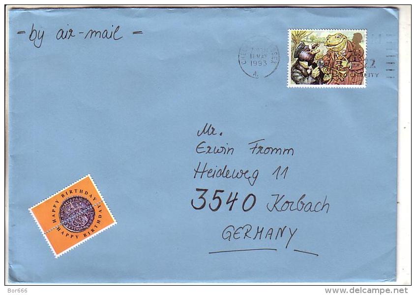 GOOD GB Postal Cover To GERMANY 1993 - Good Stamped: Frog & Mole - Lettres & Documents