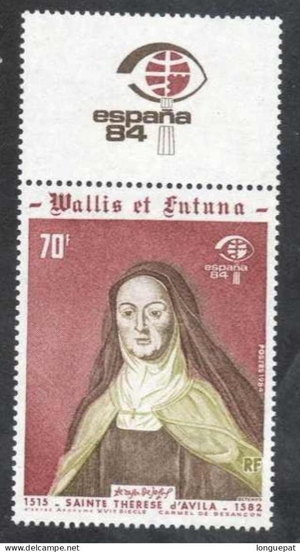 Wallis Et Futuna : Sainte Thérèse D'Avila : 400 Ans De Sa Mort - Portrait Anonyme Du 16è (Carmel De Besançon)- Religion- - Neufs