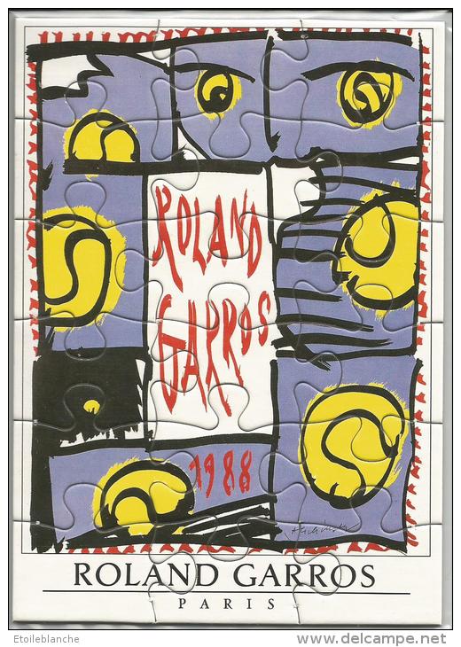 Roland Garros Paris 1988 - Affiche Tournoi International De Tennis, Dessin Alechinsky / Sport / Jeu, Puzzle - Sonstige & Ohne Zuordnung
