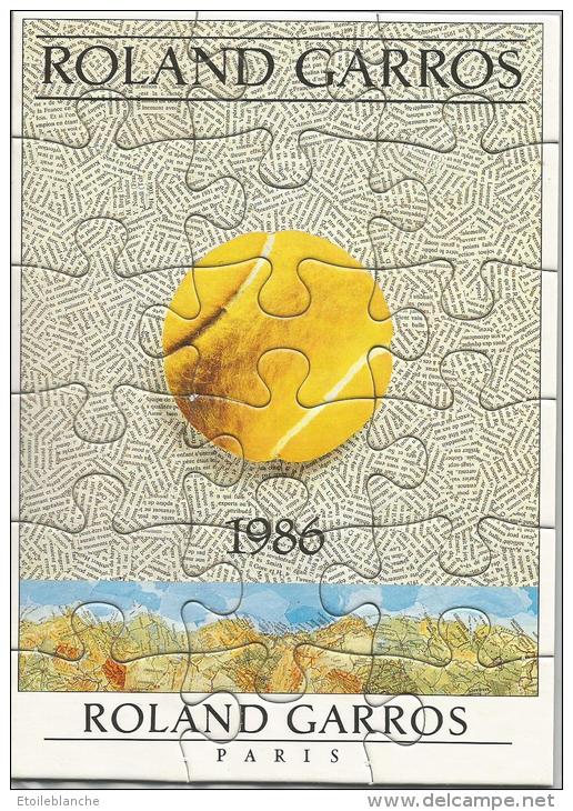 Roland Garros Paris 1986 / Affiche, Sport, Balle De Tennis, Dessin De Kolar / Jeu, Petit Puzzle - Puzzles