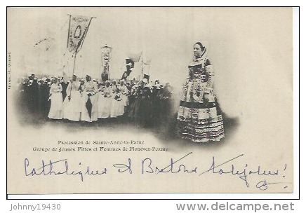 PROCESSION DE SAINTE-ANNE-LA-PALUE - GROUPE DE JEUNES FILLES ET FEMMES DE PLONEVEZ-PORZAY ( BON PLAN ) - Plonévez-Porzay