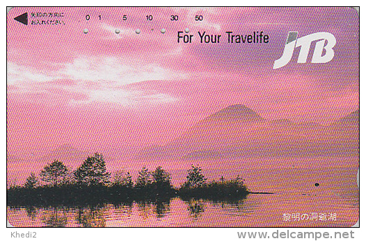 Télécarte  Japon - JTB - Volcan MONT FUJI - Vulcan Mountain Japan Phone Card - Vulkan Berg Telefonkarte - 680 - Montagnes