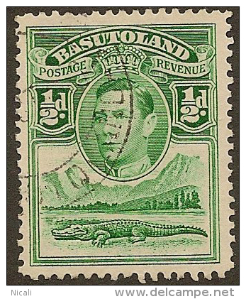 BASUTOLAND 1938 1/2d Green KGVI SG 18 U #AL435 - 1933-1964 Crown Colony