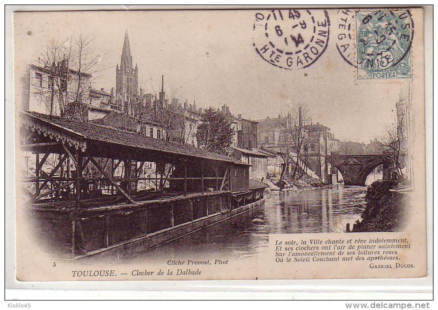 31 TOULOUSE - Clocher De La Dalbade - Le Soir , La Ville Chante ... Gabriel DUCOS - Bateaux Lavoirs -  Précurseur - Toulouse