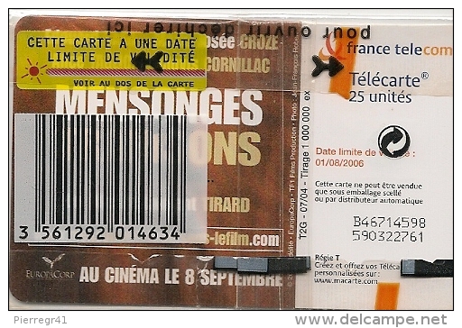 2-CARTE -PUBLIC-25U-F1326A-1325A-GEM2-07/04-FILM-MENSONGE ET TRAHISON-NSB-TBE-LUXE - 2004