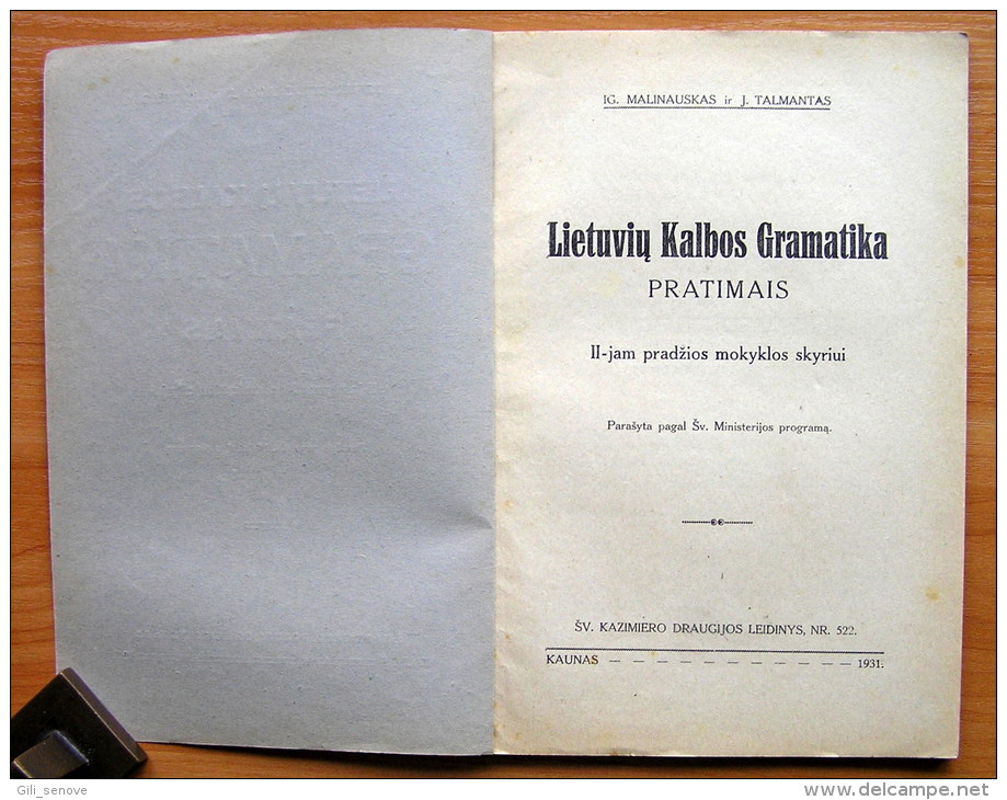 Lithuanian Book /Lietuviu Kalbos Gramatika (Lithuanian Grammar) 1931 - Alte Bücher