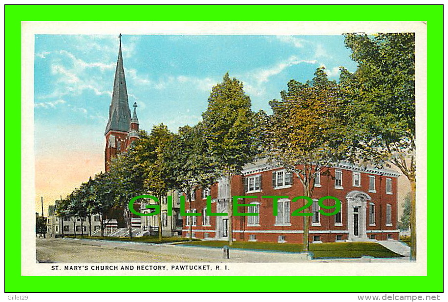 PAWTUCKET, RI - ST MARY'S CHURCH &amp; RECTORY - C.T. AMERICAN ART  - - Pawtucket