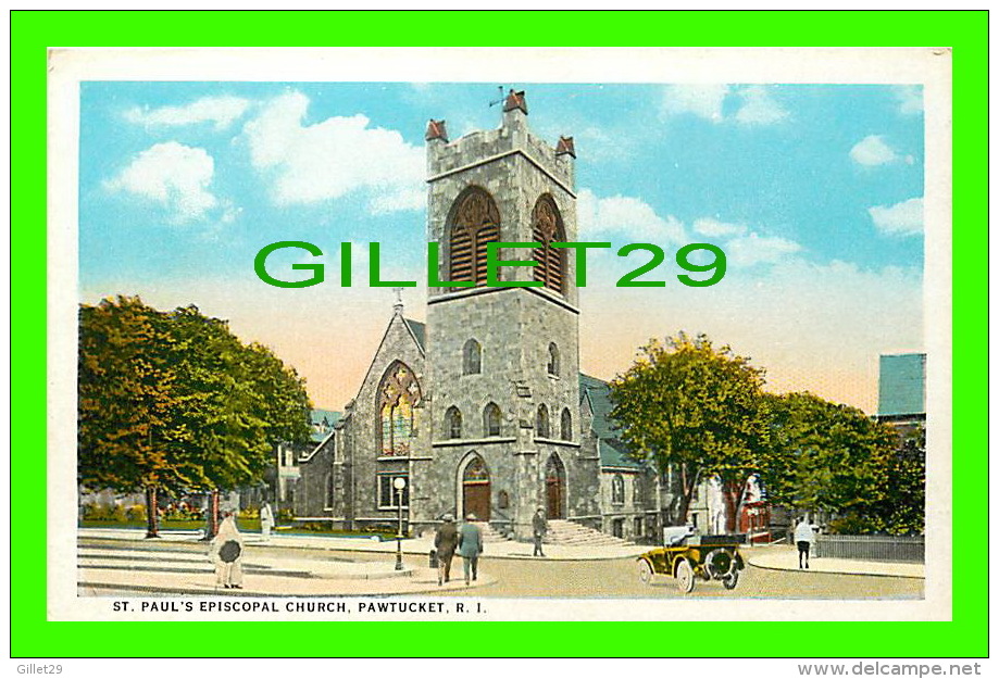 PAWTUCKET, RI - ST PAUL'S EPISCOPAL  CHURCH - ANIMATED - C.T. AMERICAN ART  - - Pawtucket