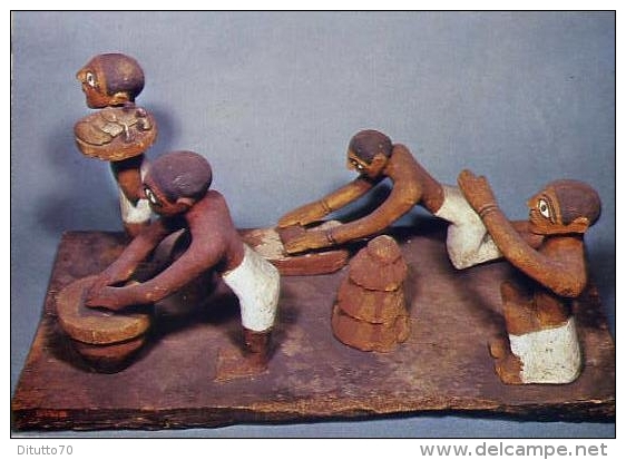 Torino - Museo Egizio - Figurine In Legno Di Cucinieri - Formato Grande Non Viaggiata - S - Museen