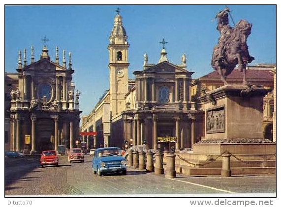 Torino - Piazza S.carlo Monumento A E.filiberto - Chiesa Di S.cristina E S.carlo - Formato Grande Viaggiata Mancante Di - Places