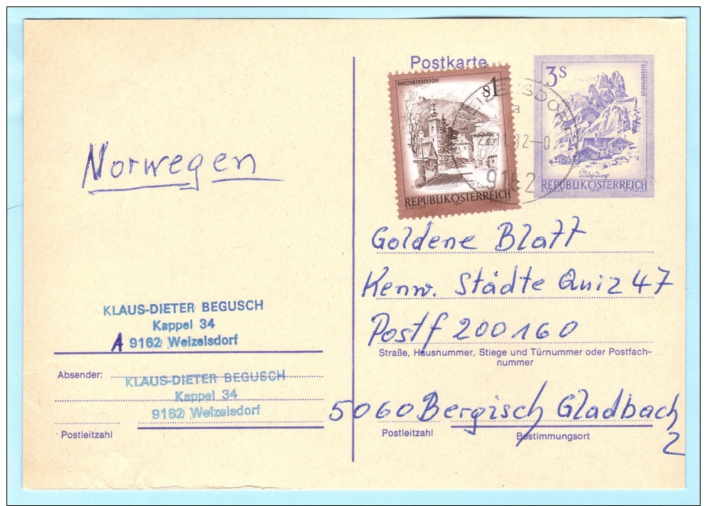 Österreich Austria - Ganzsache Postal - Orts - Stempel --- Weizelsdorf    (8353) - Altri & Non Classificati