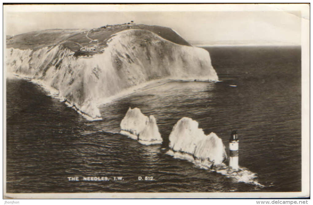 United Kingdom/England- Postcard(photo Original)  1956 - Isle Of Wight,aerial View,The Needles And Phare- 2/scans - Ventnor