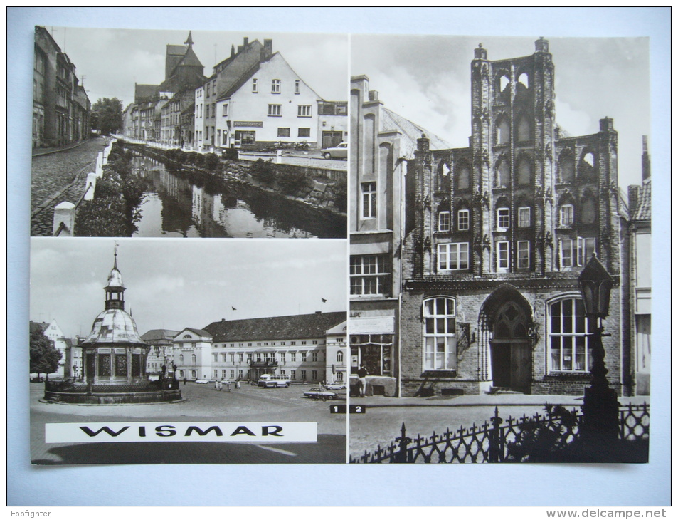 Germany: Wismar - Wasserkunst Und Rathaus Hostorische Gaststätte "Alter Schwede" Mühlengrube - 1960's Unused - Wismar