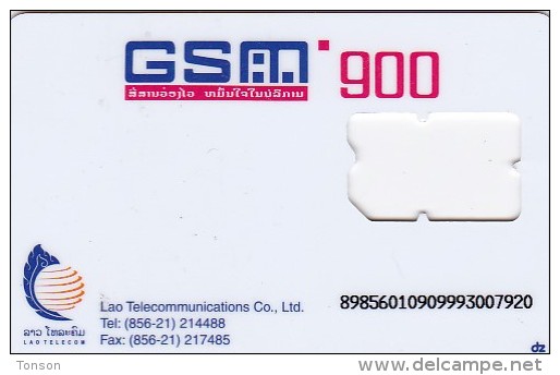 Laos, 4MP-GSM-004, Lao Telecom, Refill Card, FlowerGSM 900, Without Chip, 2 Scans. - Laos