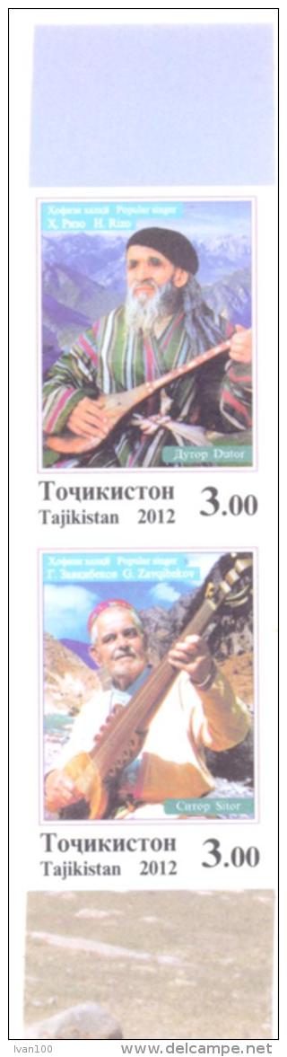 2012. Tajikistan, National Musical Instruments, 2v Imperforated Se-tenant, Mint/** - Tajikistan