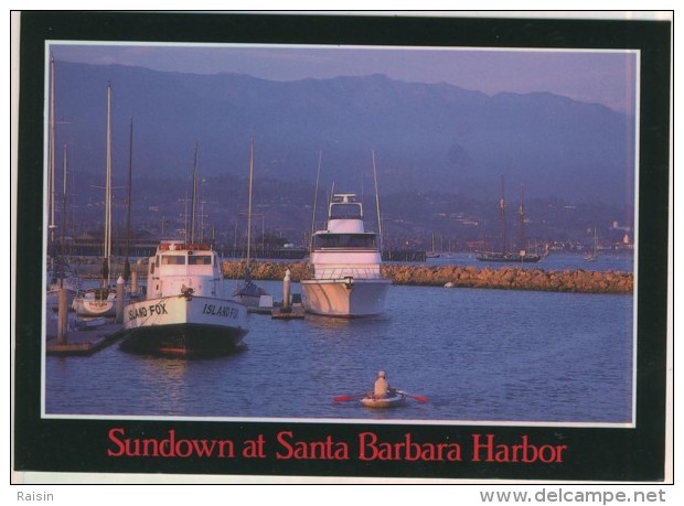 Etats Unis  Sundow At Santa Barbara Harbor Peaceful Paddle At Day's End On A One Man Dinghy  TBE - Santa Barbara