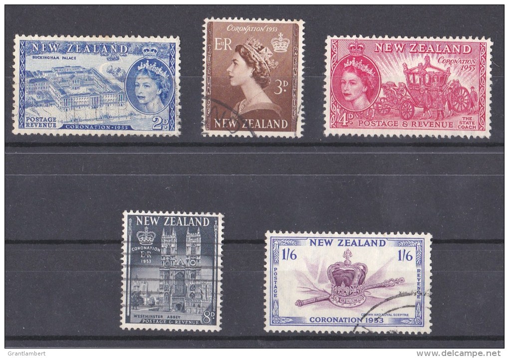 New Zealand 1953 Coronation Set Of 5 Used - Gebruikt