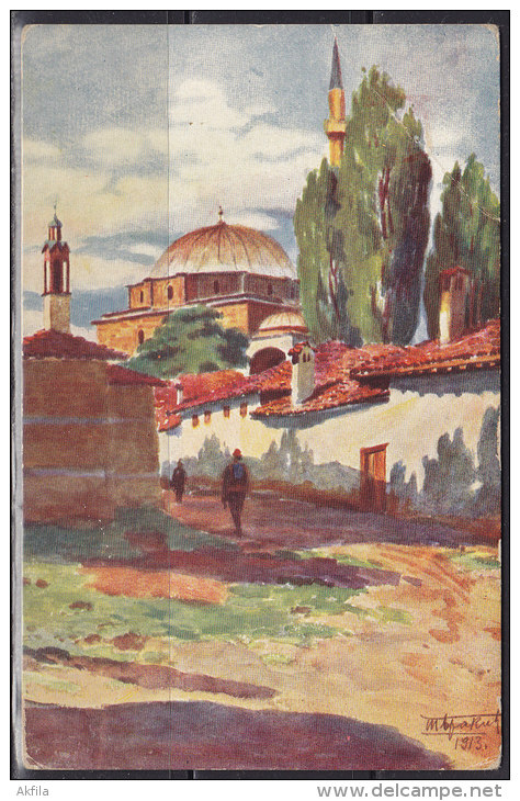2660. Kingdom Of Serbia, 1915, Mosque In Pristina, Military Censorship, Postcard - Serbie