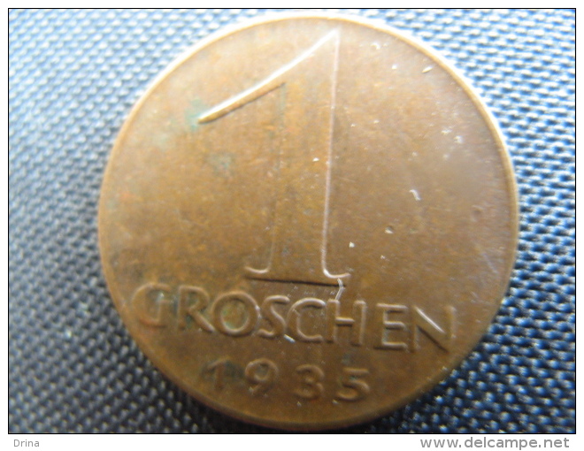 Coin Republic Of Austria 1 Groschen 1935 - Oostenrijk