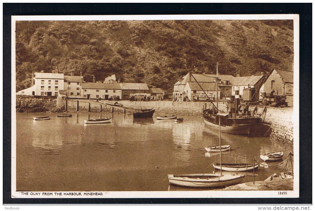 RB 957 - Postcard - The Quay &amp; Boats From The Harbour - Minehead Somerset - Minehead