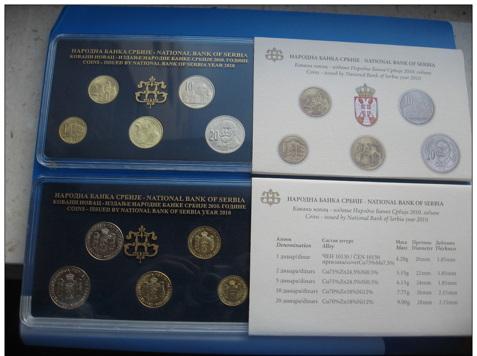 +Serbia , Official Mint Set Of The National Bank Of Serbia Coin Set  2010. - Serbia