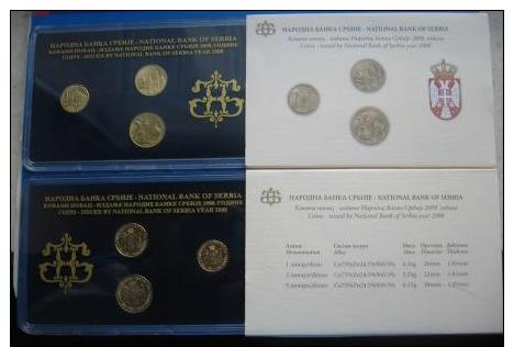+Serbia , Official Mint Set Of The National Bank Of Serbia Coin Set  2008. - Serbia