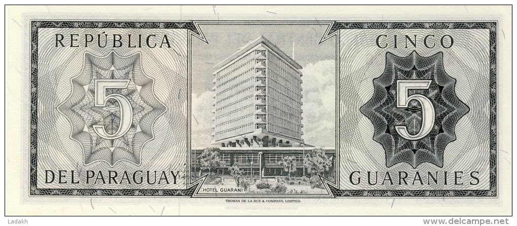 BILLET # PARAGUAY # 5 GUARANIES  # 1952 # NEUF # PICK 104b # - Paraguay