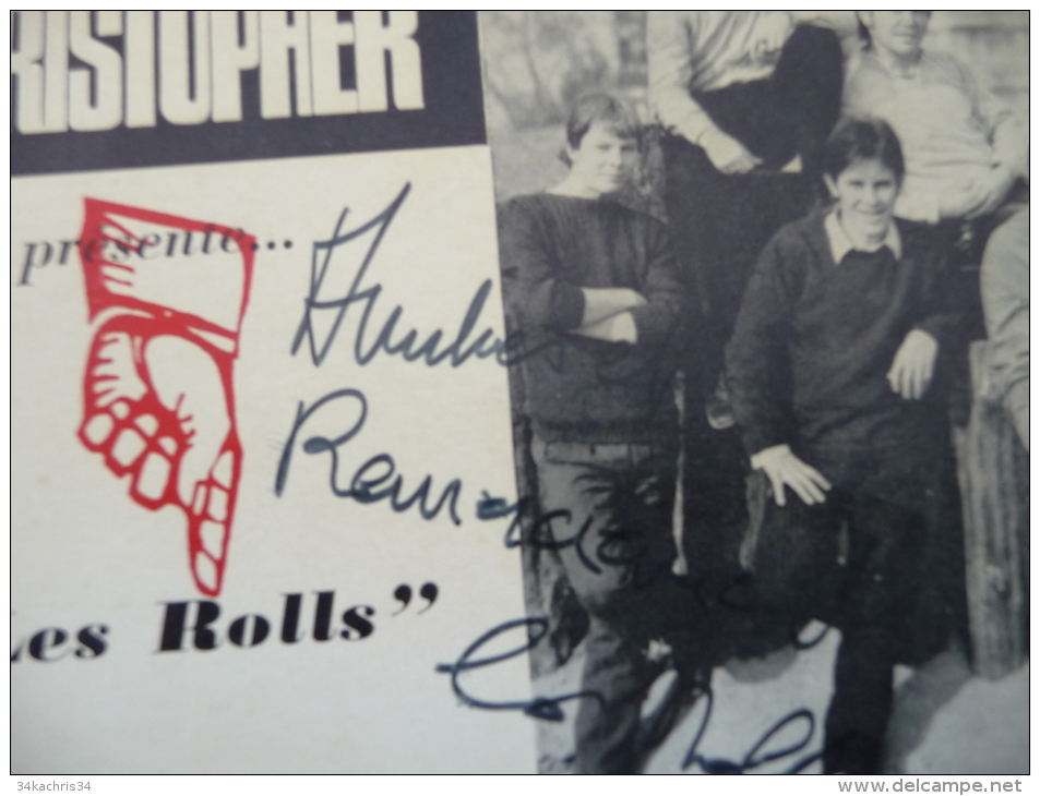 Sur Carte Pub Autographe Et Dédicace Du Groupe Les Rolls.Présentation Par Christopher Production. - Autogramme