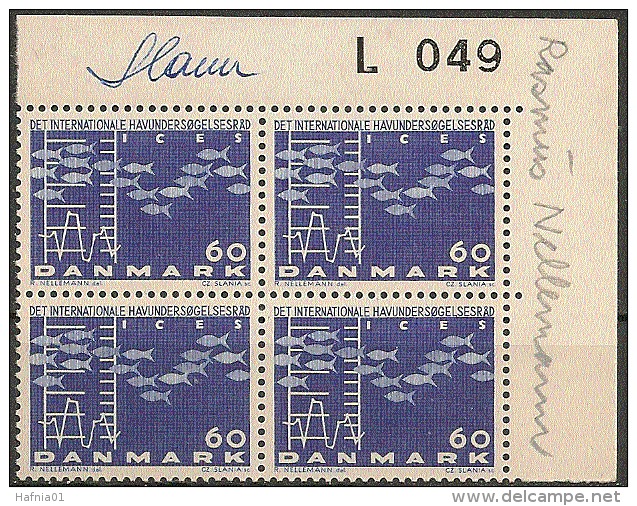 Czeslaw Slania. Denmark 1964.  Int. Conference Ocean Science. Plate-block. Michel 423y MNH. Signed. - Nuevos