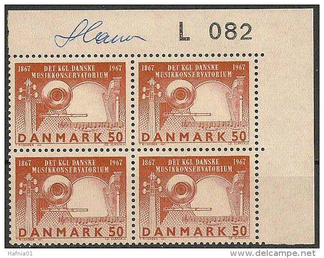 Czeslaw Slania. Denmark 1967. Royal Danish Music Academy. Plate-block. Michel 449y MNH. Signed. - Ongebruikt