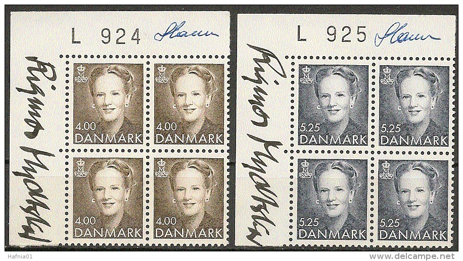 Czeslaw Slania. Denmark 1996. Queen Margrethe II. Plate-block. Michel 1130-31   MNH.  Signed. - Ongebruikt