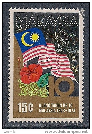 Malaysia ~ 10th Anniversary Of Malaysia ~ SG 106 ~ 1973 ~ Used - Malesia (1964-...)