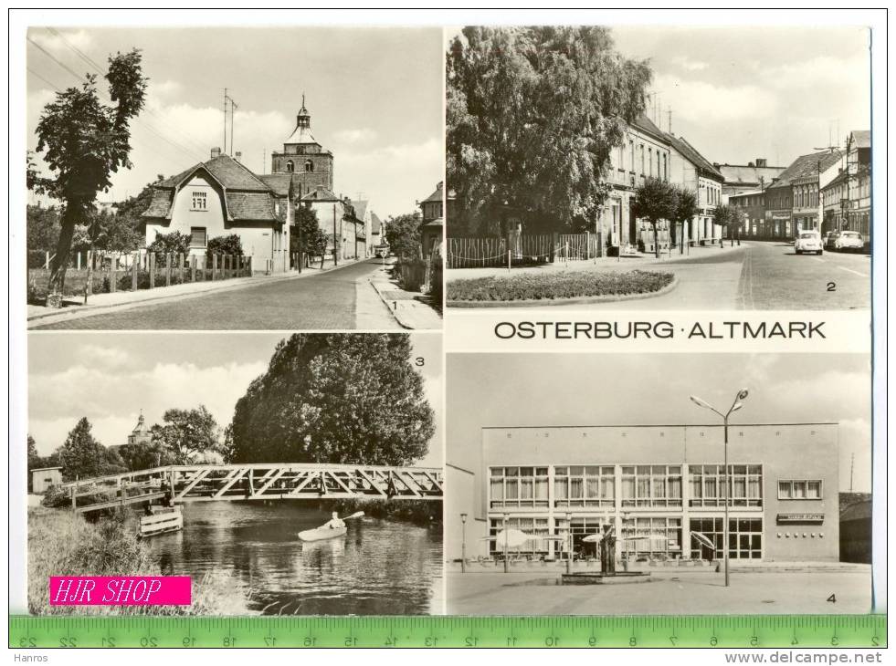 Osterburg/Altmark, 4 Felder Karte, Großformat, Ungel. - Osterburg